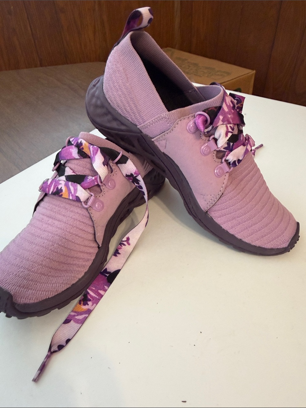Merrell Lavender-Pink Floral Lace-Up Sneakers